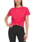 Фото #1 товара Women's Knot-Front Metallic Logo T-Shirt