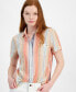 Women's Cotton Striped Short-Sleeve Shirt