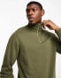 GANT shield logo half zip sweatshirt in khaki tan