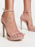 Фото #1 товара Steve Madden Milano heeled sandals in tan patent