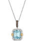 Фото #1 товара Le Vian sea Blue Aquamarine (2 ct. t.w.) & Diamond (1/4 ct. t.w.) 20" Adjustable Pendant Necklace in 14k Two-Tone Gold