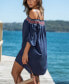 Women's Smocked Lace Open-Shoulder Beach Dress