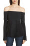 Фото #1 товара A.L.C. 152511 Women's Serena Off the Shoulder Crepe Top Black Sz. 6