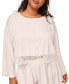 ფოტო #3 პროდუქტის Plus Size Ande Knit Pajama Set