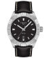 ფოტო #1 პროდუქტის Men's Swiss PR 100 Sport Black Leather Strap Watch 42mm