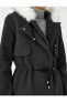 Фото #5 товара Пальто женское Котон с поясом и плюшевыми деталями