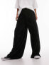 Фото #5 товара Topshop velvet plisse pull on wide leg trouser in black