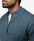 Фото #4 товара Men's Mock Neck Texture Quarter Zip Knitted Sweater