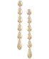 Фото #1 товара Gold-Tone Pavé Oval Linear Drop Earrings