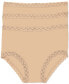 ფოტო #1 პროდუქტის Bliss Lace Trim High Rise Brief Underwear 3-Pack 755058MP