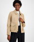 ფოტო #3 პროდუქტის Women's Leather Zip-Front Collared Coat