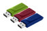 Verbatim Slider - USB Drive - 3x16 GB - Blue/Red/Green - 16 GB - USB Type-A - 2.0 - Slide - 8 g - Blue - Green - Red