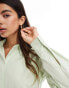 Фото #3 товара Miss Selfridge poplin oversized shirt in lime green