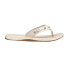 Sperry Seafish Metallic Flip Flops Womens Beige Casual Sandals STS89249