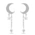 Фото #2 товара Silver dangle earrings Moon with zircons EA837W