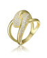 Фото #1 товара RA 14K Gold Plated Round Cubic Zirconia Modern Bypass Ring