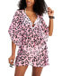 Фото #1 товара Miken 276779 Juniors' Leopard-Print Smocked-Waist Cover-Up, Women's Swimsuit, XS