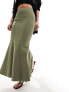 & Other Stories fluted maxi skirt in khaki 40 - фото #3