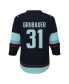 Фото #2 товара Toddler Boys and Girls Philipp Grubauer Deep Sea Blue Seattle Kraken Home Replica Player Jersey