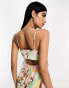 ASOS DESIGN open back tiered hi low hem maxi dress in brown floral print