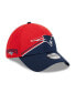 ფოტო #1 პროდუქტის Men's Red, Navy New England Patriots 2023 Sideline 39THIRTY Flex Hat