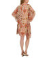Фото #2 товара Women's Short Sleeve Printed Embellished Caftan Dress, Created for Macy's