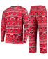 ფოტო #1 პროდუქტის Men's Red Georgia Bulldogs Ugly Sweater Knit Long Sleeve Top and Pant Set