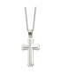 ფოტო #1 პროდუქტის Brushed Swirl Design Cross Pendant Ball Chain Necklace