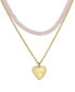 ფოტო #2 პროდუქტის Faux Stone Puffy Heart Layered Necklace
