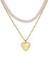 Фото #2 товара Faux Stone Puffy Heart Layered Necklace