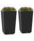 Фото #2 товара 2PCS Outdoor Wicker Flower Pot 22.5''Tall Planters with Drainage Hole