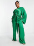 Фото #7 товара Pretty Lavish Curve knot front jumpsuit in emerald green