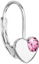 Фото #2 товара Silver heart earrings with Swarovski 31299.3 Rose