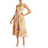 Bardot Womens Labella Floral Tie Neck Summer Midi Dress XS