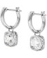 ფოტო #3 პროდუქტის Silver-Tone Zirconia & Crystal Square Dangle Hoop Earrings