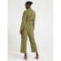 Free Assembly Utility Jumpsuit Women's Medium Green Cotton 27” Inseam Solid