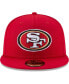 ფოტო #3 პროდუქტის Men's Scarlet San Francisco 49Ers Team 49Fifty Fitted Hat