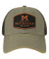 Фото #3 товара Men's Gray Michigan Wolverines Practice Old Favorite Trucker Snapback Hat