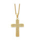 Фото #1 товара Chisel yellow IP-plated CZ Cross Pendant Cable Chain Necklace