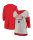 Фото #1 товара Women's Heathered Gray Washington Wizards In It To Win It V-Neck 3/4-Sleeve T-shirt