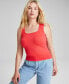 Фото #1 товара Women's Ribbed Seamless Square-Neck Tank Top, Created for Macy's