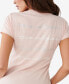 ფოტო #3 პროდუქტის Women's Short Sleeve Crystal Script Slim V-neck T-shirt