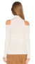 Фото #2 товара Rebecca Taylor 153050 Women's Blush Open Shoulder Ribbed Wool Sweater Sz. Medium