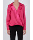 ფოტო #1 პროდუქტის Women's Wrapped Satin Blouse