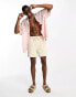 ASOS DESIGN dropped shoulder oversized revere shirt in light pink lace