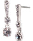 ფოტო #1 პროდუქტის Silver-Tone Stone & Crystal Bar Drop Earrings