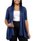 Фото #1 товара Plus Size Elbow Length Open Front Cardigan Sweater