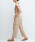 Women's Cargo-Style Linen Jumpsuit