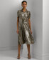 ფოტო #1 პროდუქტის Women's Metallic Chiffon Shirtdress