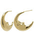 ფოტო #1 პროდუქტის 14K Gold Plated Moon Crest Hoop Earrings